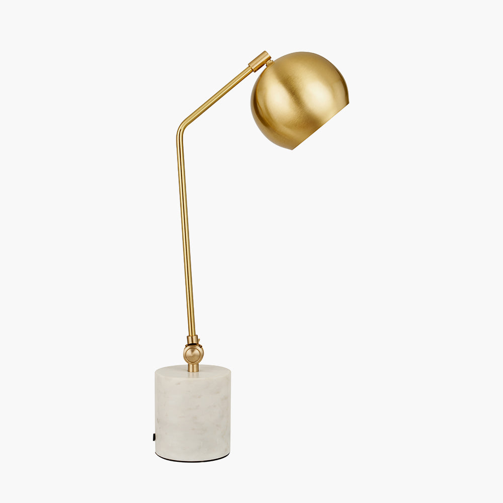 Eloise Gold Metal & Marble Table Lamp
